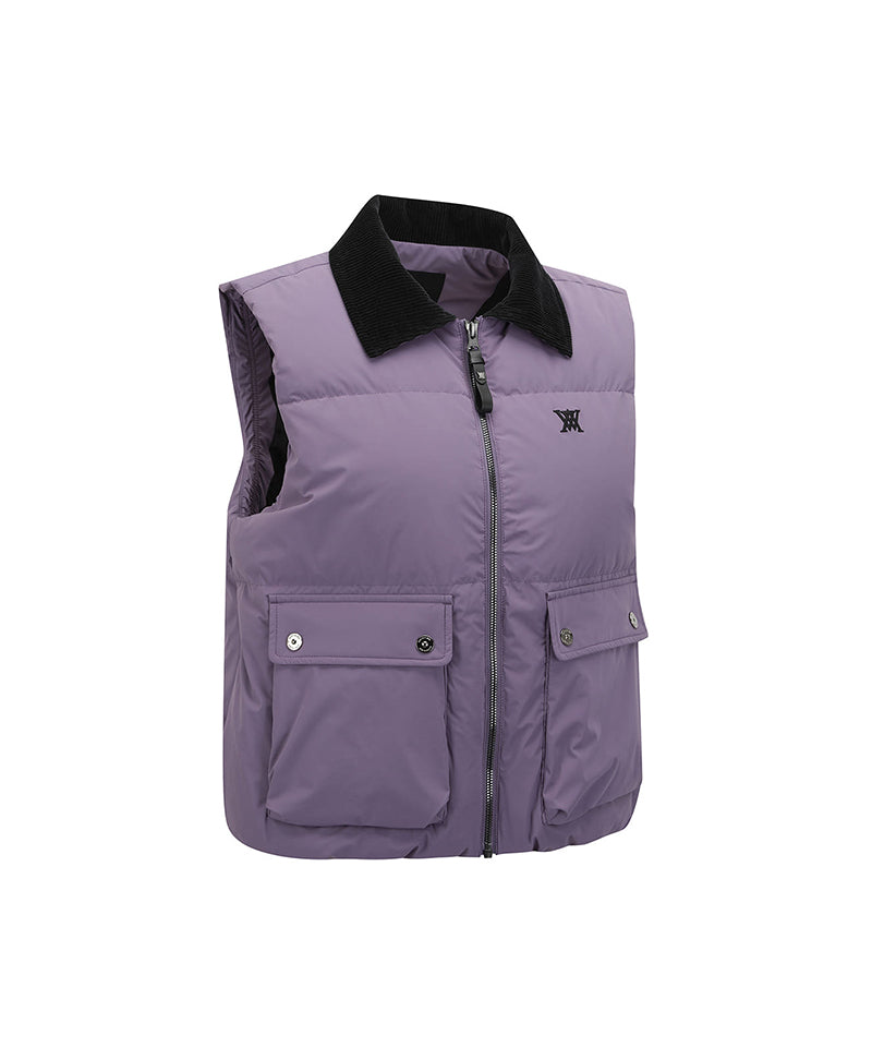 Women's Logo Round Neck Knit Golf Vest, Off White | ANEW – Anew