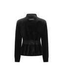 Women's Corduroy Middle Length T-Shirt - Black