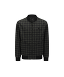 Men's Allover Logo Jacquard Hooded Jacket - Black