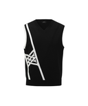 Men's Diagonal Logo Knit Vest - Black