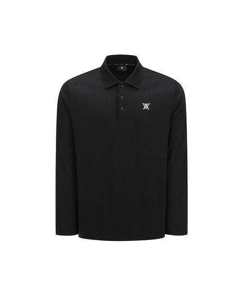 ☆ANEW GOLF☆ HYBRID LONG T-SHIRT Men's Logo Jacquard T-Shirt - Black – Anew Golf USA