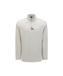 Men's Pattern Half-Zip T-Shirt - Light Beige