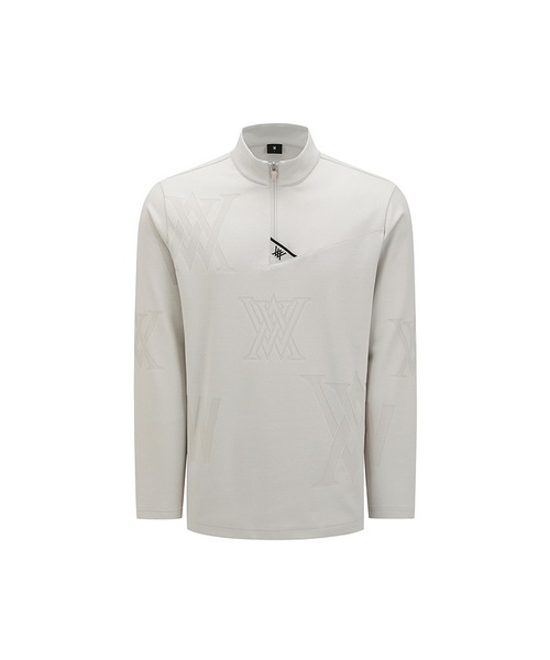 Men's Pattern Half-Zip T-Shirt - Light Beige – Anew Golf USA