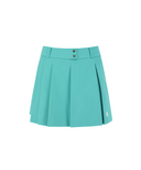 Women's Pleated Half Pants - Aqua Blue