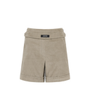 Women's Velvet High Waist Half Pants - Grey