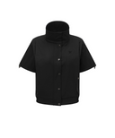 Women's Short Sleeve Hooded Anorak Set - Black