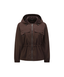 Women's Hooded Utility Safari Jacket - Brown
