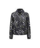Women's Allover Logo Hooded Blouson Jacket - Grey