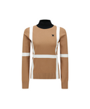 Women's Block Turtleneck Sweater - Camel