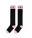 Women's Color Block Knee Socks - Black
