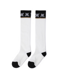 Women's Color Block Knee Socks - White