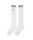 Women's Shiny Knee Socks - White
