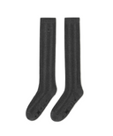 Women's Tweed Knee Socks - Dark Grey