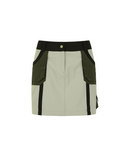 Women's Fabric Mix Cargo Skirt - Khaki Beige