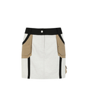 Women's Fabric Mix Cargo Skirt - Light Beige