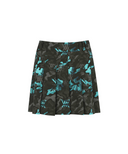 Women's Camo Pattern Pleats Skirt - Aqua Blue