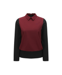 Women's Faux Layered T-Shirt - Burgundy