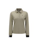 Women's Wide Collar T-Shirt - Khaki Beige