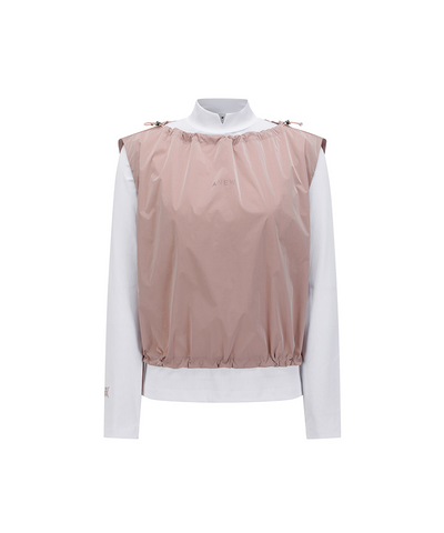 Women's Woven Mix Layered T-Shirt - Light Pink