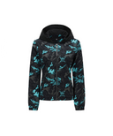 Women's Camo Pattern Hooded T-Shirt Cardigan - Aqua Blue