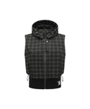 Women's Allover Logo Hooded Vest - Black