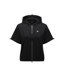 Women's Abstract Double Zip Anorak T-Shirt - Black