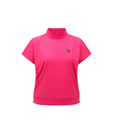 Women's Mock Neck Anorak T-Shirt - Hot Pink