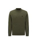Men's Mock Neck Windproof Two Tone Sweater - Khaki