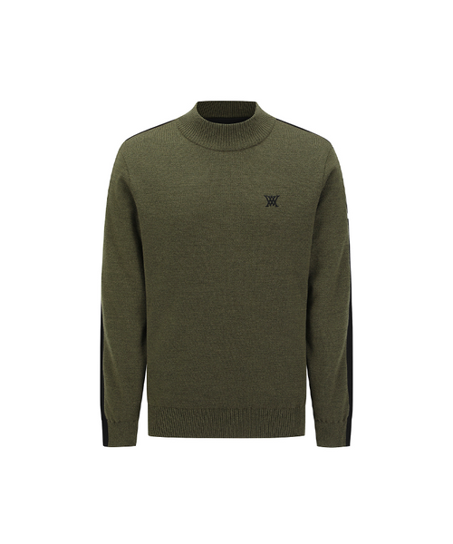 ☆ANEW GOLF☆ MOCK NECK SWEATER Men's Mock Neck Windproof Two Tone Sweater - Khaki – Anew Golf USA