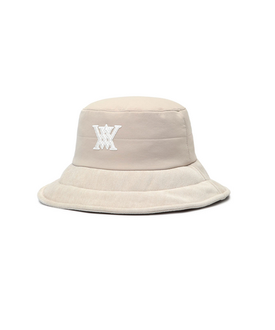 Uni Fabric Mix Padded Bucket Hat - Beige