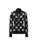 Women's Color Logo Pattern Sweater Cardigan - Black