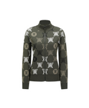 Women's Color Logo Pattern Sweater Cardigan - Dark Khaki