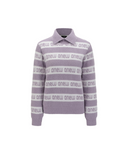 Women's Striped Logo Mock Neck Sweater - Lavender