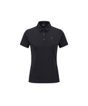 Women's Solid Short Sleeve Collar T-Shirt - Black