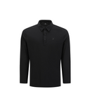 Men's Solid Long Sleeve Collar T-Shirt - Black