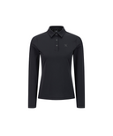 Women's Solid Long Sleeve Collar T-Shirt - Black