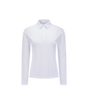 Women's Solid Long Sleeve Collar T-Shirt - White