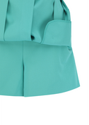 Women's Pleated Half Pants - Aqua Blue