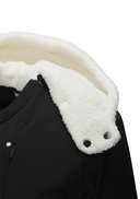 Women's Detachable Hood Padded Anorak - Black