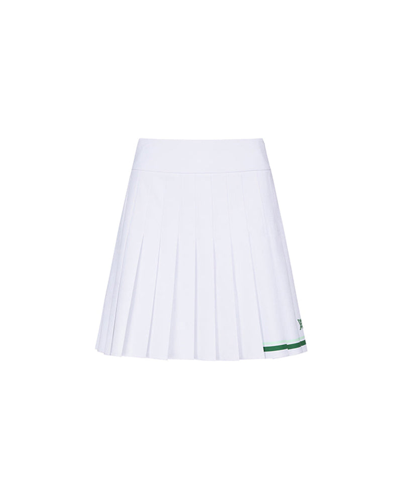 Women's Logo Band Pleats Skirt - White