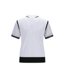 Women Shoulder Mesh Point Short T-Shirt - White
