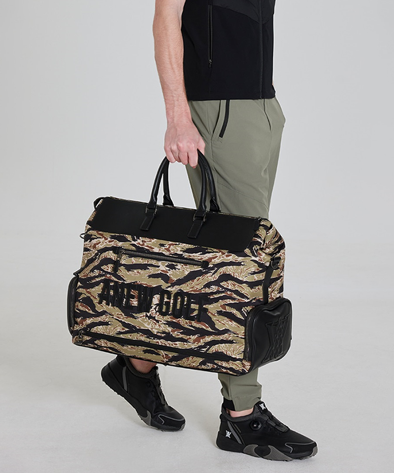 ANEW GOLF Uni Camo Pattern Boston Bag - Black