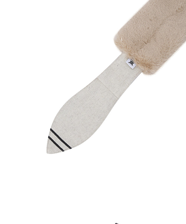 Pitite Knit Fur Muffler - Beige