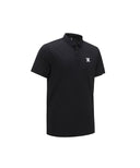 Men Back Fabric Block Short T-Shirt - Black