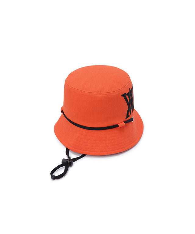 Unisex Big Logo Applique Bucket Hat -  Orange