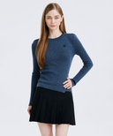 [Signature] Women's Stripe Textured Pullover - Blue