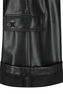 Women's FA Faux Leather Bermuda Pants - Black