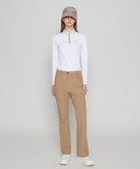 Women's FA High Neck Long T-Shirt - Light Beige