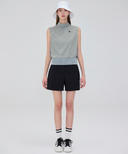 Women's Back Zip Mock Neck Vest - Khaki