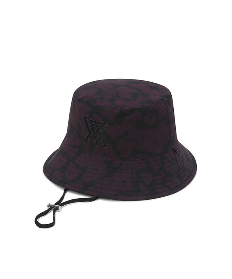 Unisex Flower Pattern Reversible Bucket Hat - Black